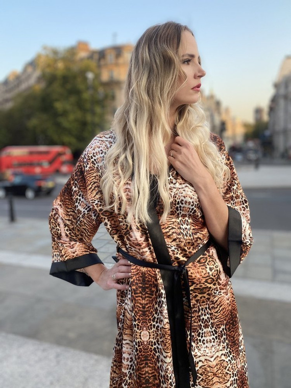 417 Valentina дамски халат Forex - бежов