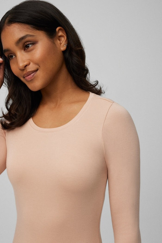 Дамска термо тениска Ysabel Mora 70017 в телесен цвят - мека, дишаща, хипоалергенна, с дълъг ръкав