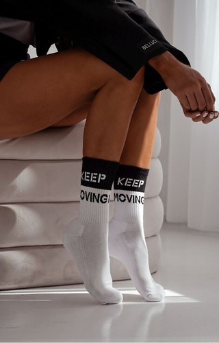 0071-009 Уникални дамски чорапи Милена, бели - полухавлиени, памучни, топли и удобни