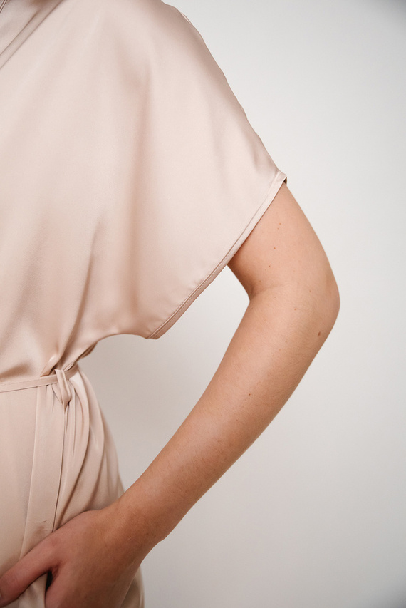 Touch Халат за баня с къс ръкав Италианска мода - бежов