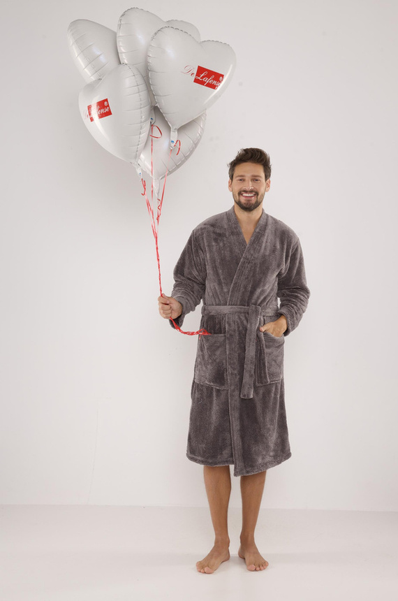 391 Мъжки халат за баня Hugo De lafense - сив