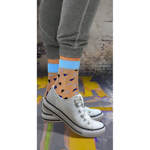 Дамски найлонови чорапи Sesto Senso, триъгълници, сини