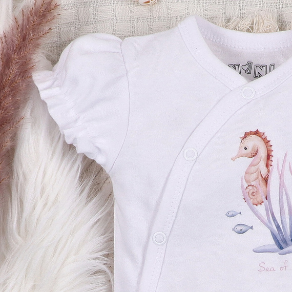 ABN-5474 Underwater World Nini плик боди бяло – органичен памук, къс ръкав