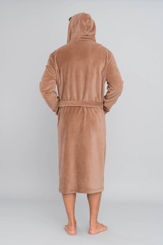 Mimas Мъжки халат с качулка Италианска мода - камила 