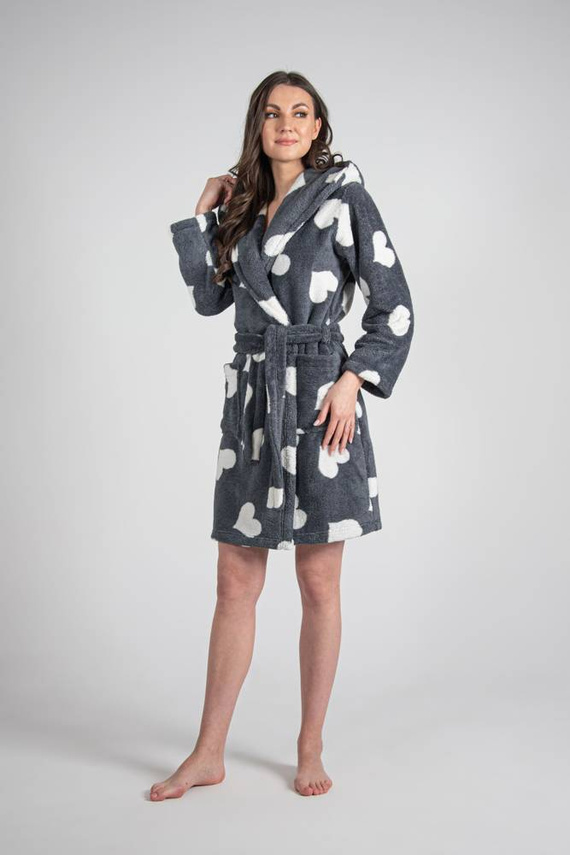 671 Hearts Къс дамски халат Forex - графит
