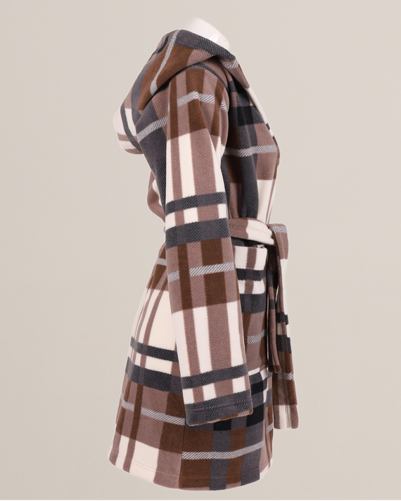 031 De Lafense одеяло за баня - топъл дамски халат от полар Super Cozy, кафяв