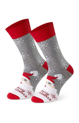 Арт.136 Мъжки коледни чорапи Steven меланж сиво 162 – коледни десени, памук