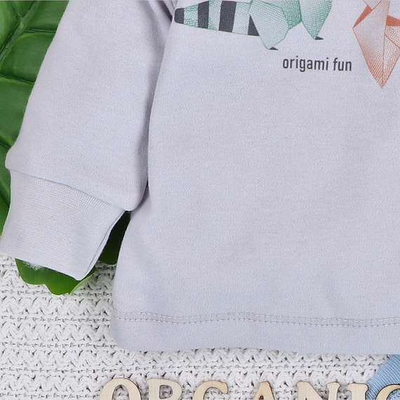 ABN-5389 Fun Origami Блуза от органичен памук Нини сива