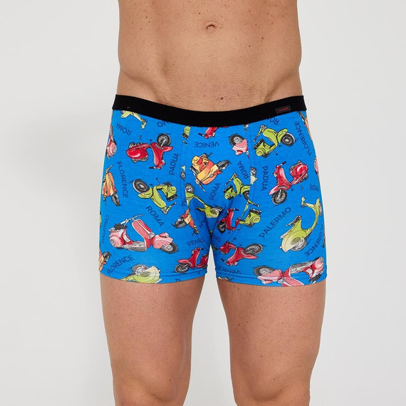 Мъжки боксерки Cornette Tattoo 280/253 Vespa– Премиум памук с еластан | Перфектно прилягане | Цветен десен | Максимален комфорт