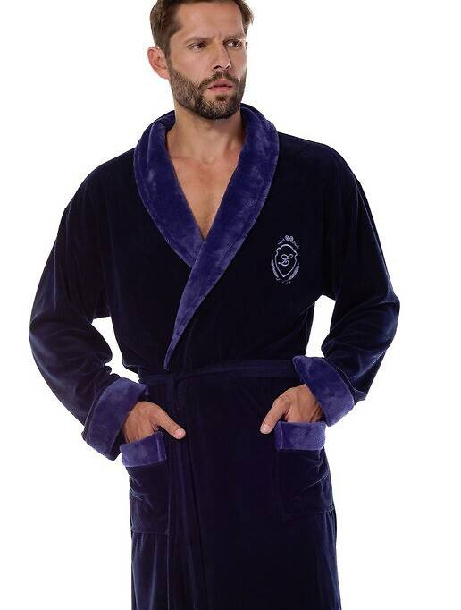 2458 Мъжки халат Diego L&L - тъмносин