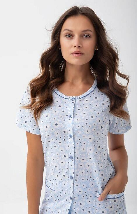 346 Дамска пижама с цип Luna - синя