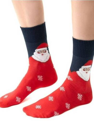 ART.136 Коледни дамски чорапи Steven - 116 червени