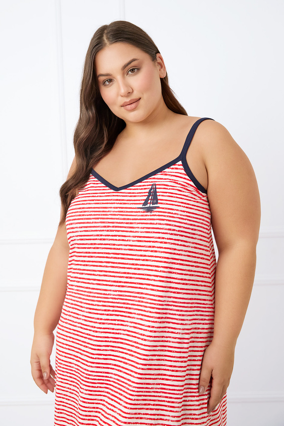 Дамска риза Flota, слим фит Италианска мода - червен принт