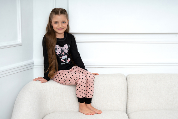 Bonilla Пижама за момичета Италианска мода - черна/принт 