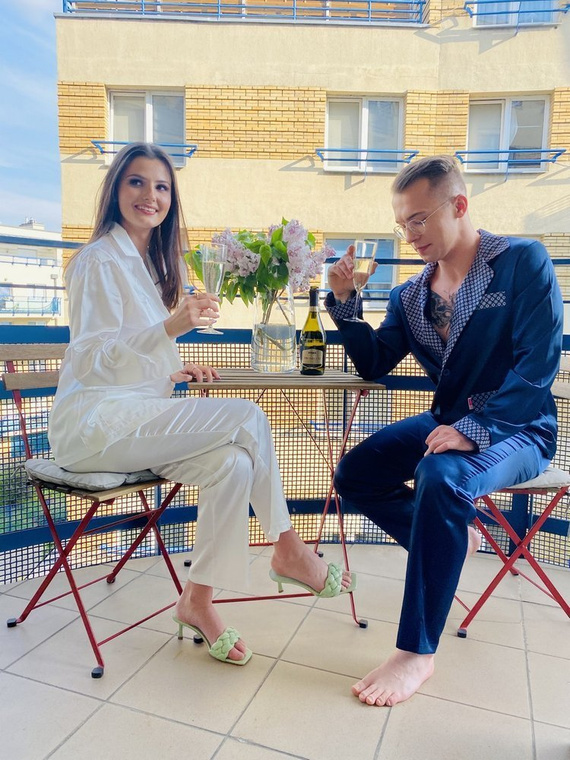 934 Дамска пижама Classic Forex - перла/перла