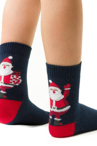 арт.138 Чорапи Коледен десен Steven 380 морско синьо