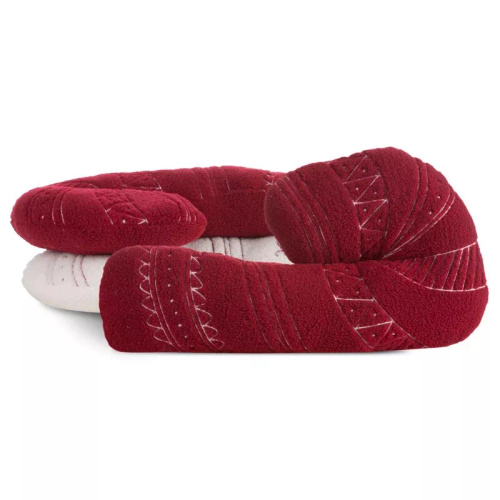 Chp 07A Коледна възглавница Eurofirany 27x46 – захарна пръчица, имитация на букле, червено с бяло