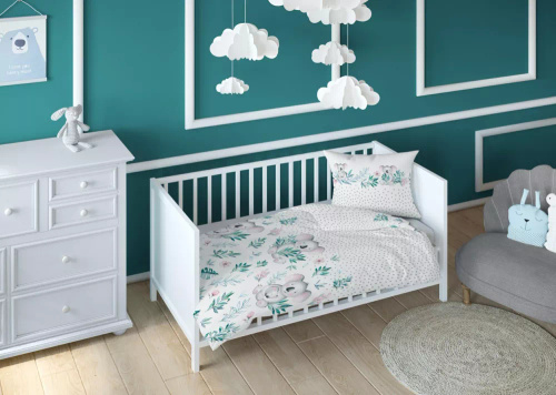 3269 B Памучно детско спално бельо Land of Dreams Karo koala