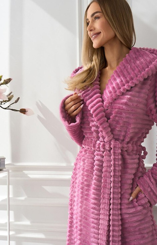 2599 Robin Дамски дълъг халат L&L - череша