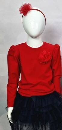 Rossa II Детска блуза с дълъг ръкав Bambarillo червена