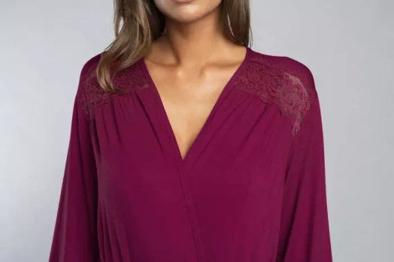 Халат Samaria Италианска мода 3/4 ръкав - вино