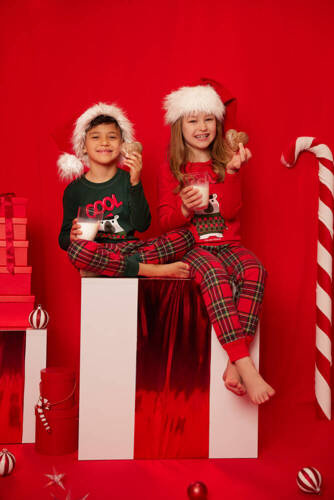 Детска пижама Tess Италианска мода - червено/принт