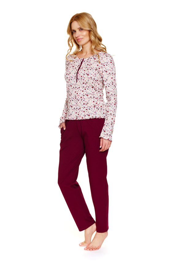 7307 Doctor Nap – Дамска пижама голям размер с цип | 95% памук, полско производство - флорес