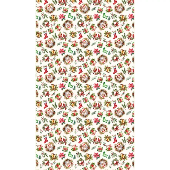 C03 Червена коледна покривка за маса Marquiseta – водоустойчива, елегантна, полско производство