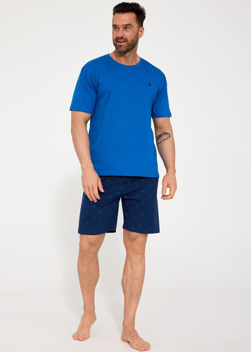 Мъжка пижама Cornette Toucan 326/208 – 100% памук | Тениска с къс ръкав и шорти | Дишащ комфорт | Стилна бродерия