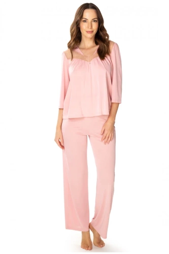 86658 Дамска пижама Patrycja Mewa тъмно розова