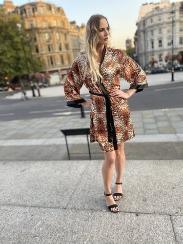 417 Valentina дамски халат Forex - бежов