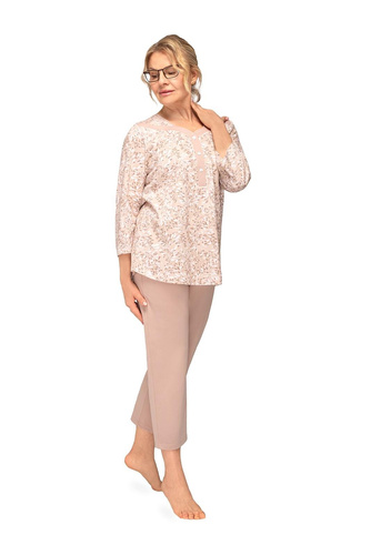 Памучна пижама Lucyna II 271 Martel листа ръкав 3/4 7/8