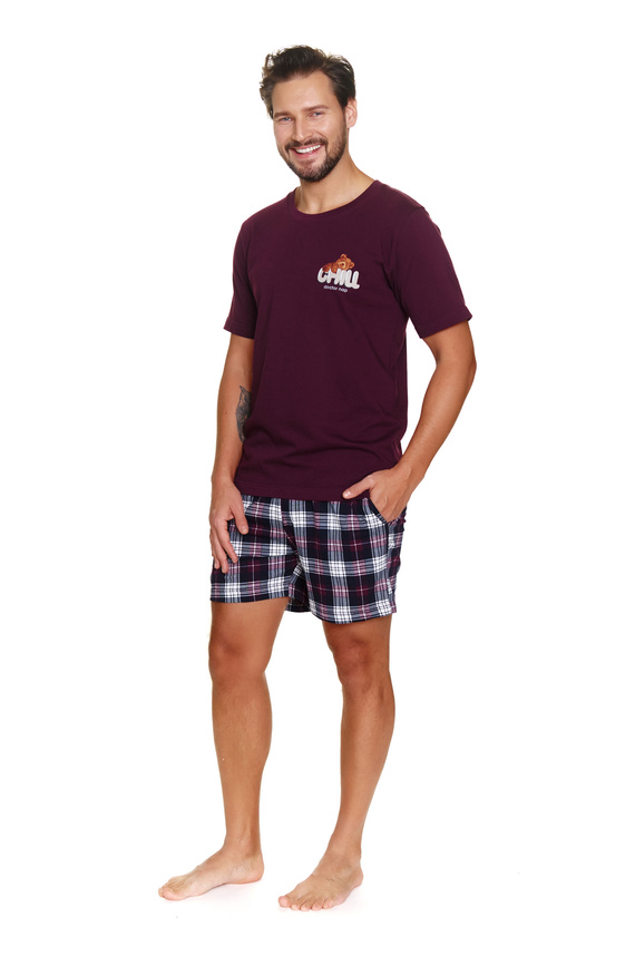 7201 Мъжка пижама "Chill" Doctor Nap - бордо