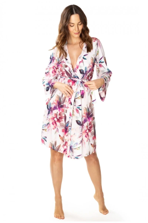 86663 Рокля Larisa Неглиже Чайка с флорален принт