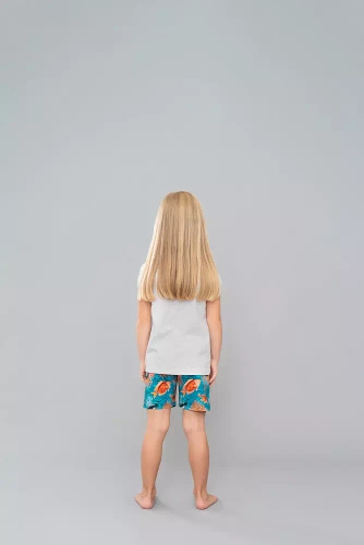 Oceania Пижама за момичета Италианска мода - меланж/принт