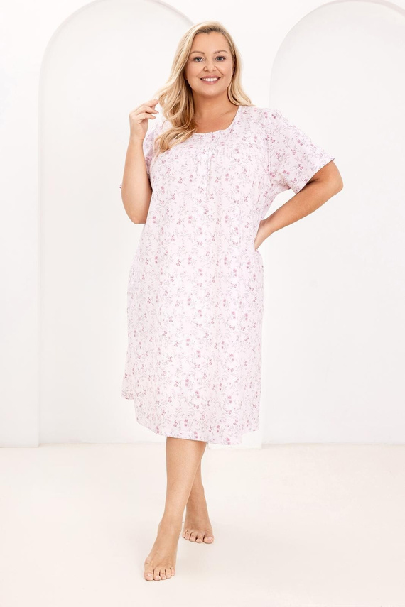 Дамска Нощница 018 Regina – 100% Натурален Памук, Копчета, Свободна Кройка и Комфортен Сън Всяка Нощ