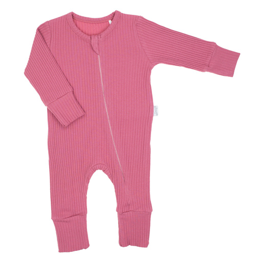 216032 Бебешки гащеризон Lala Nicol – оребрен памук, без крачета, диагонален цип