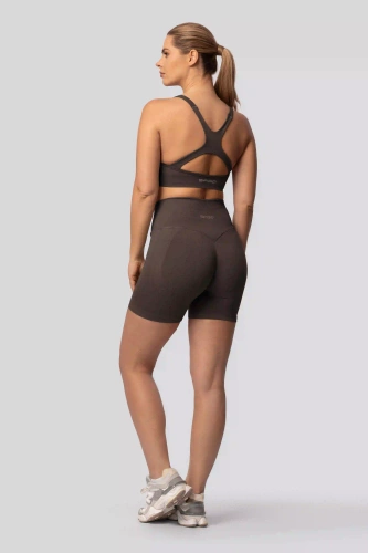 Spaio PUSH-UP PRO моделиращи безшевни шорти фитнес висок колан chocolate