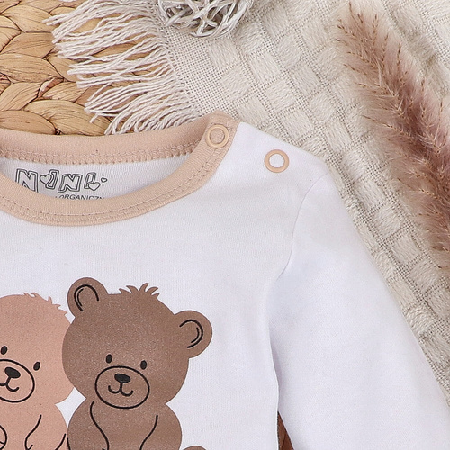 ABN-5358 Sweet Bears Блуза от био памук Nini бежово