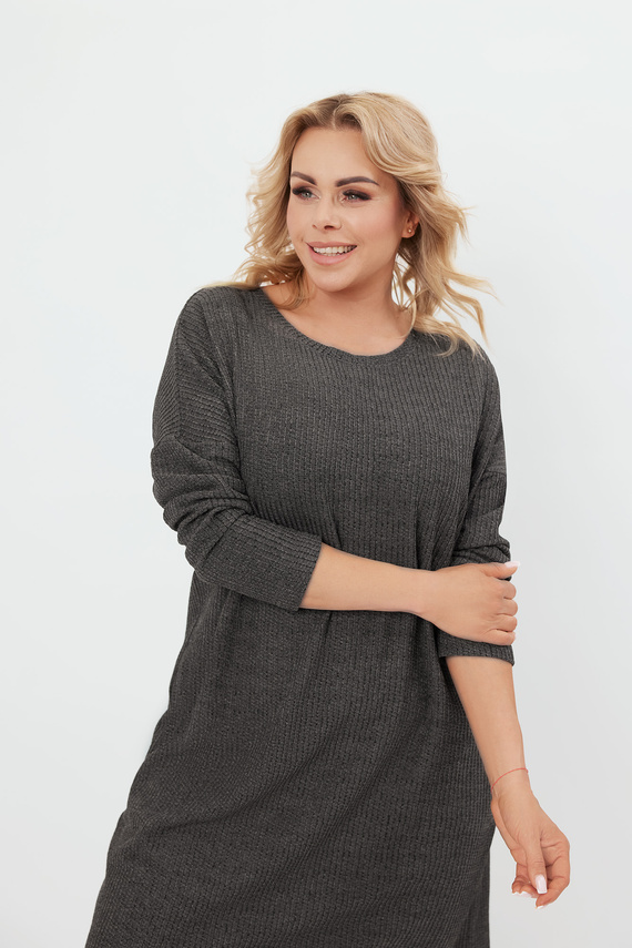 Дамска туника с дълъг ръкав Avira Италианска мода - тъмен меланж 