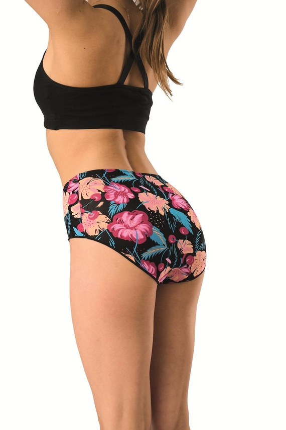 Дамски бамбукови бикини Maxi LPF 516 Key черно-фуксия – комфорт и мекота