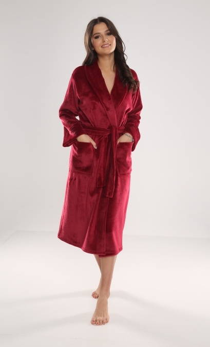 628 Abigail Дълъг дамски халат Forex - бордо
