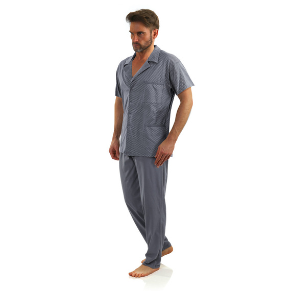 Мъжка пижама Sesto Senso с цип и къс ръкав - графитни котви