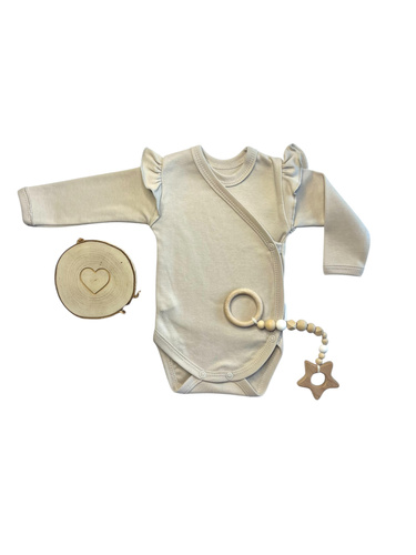 Боди за момиче с дълъг ръкав Mamatti BD15228 – 100% памук | OEKO-TEX | Полско качество