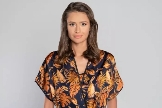 Monstera Дамски халат Италианска мода - печат 