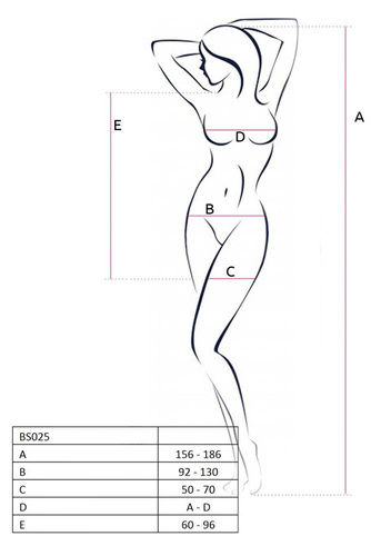 BS025 Bodystocking Passion czarny 