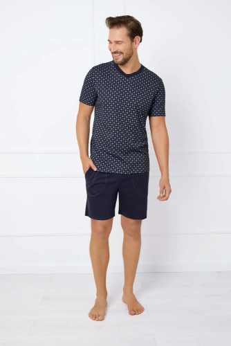 Gerard Мъжка пижама с къс ръкав, къси панталони Италианска мода - принт/зелено 