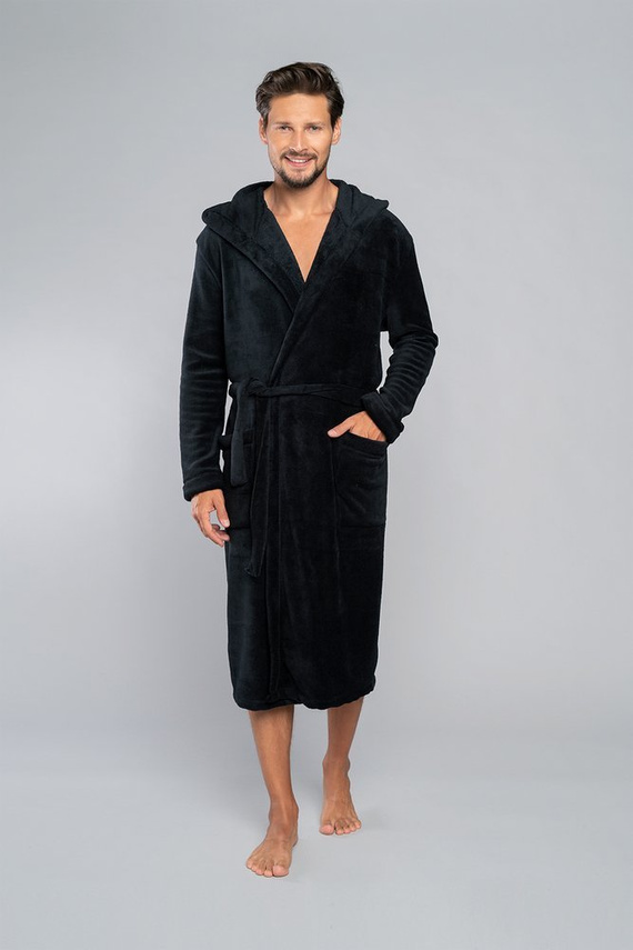 Mimas Мъжки халат с качулка Италианска мода - графит