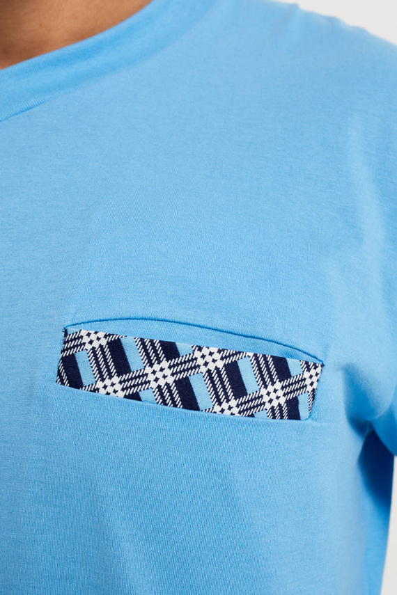 Jaromir Мъжки дълъг ръкав, дълъг панталон Италианска мода - синьо/печат