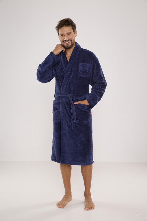 811 Мъжки плюшен халат за баня De Lafense - деним